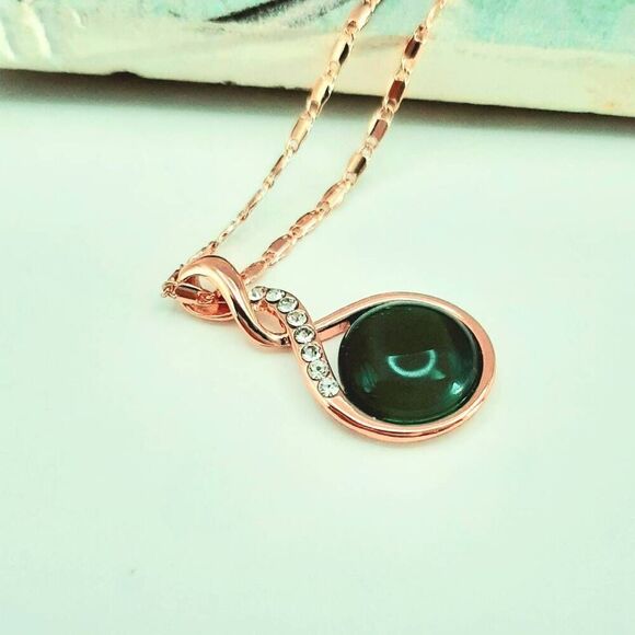 2/$40 Ladies Dark Green Opal Necklace - Picture 7 of 10